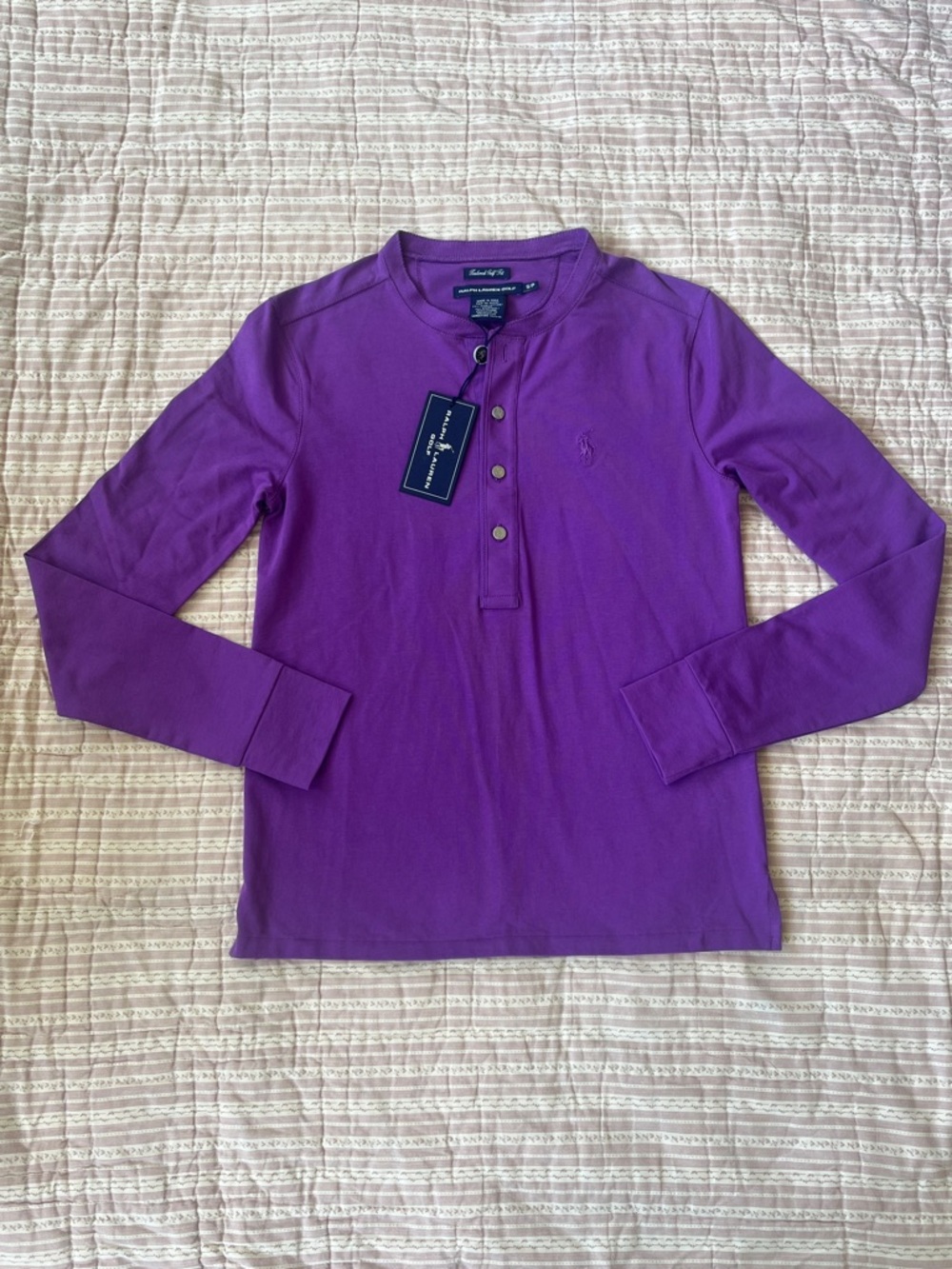 Ralph Lauren Golf Violet Long-Sleeve Henley Shirt size Small NWT